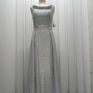 Audrey Hepburn vintage inspired, silver sparkle, with beaded belt, and two sided